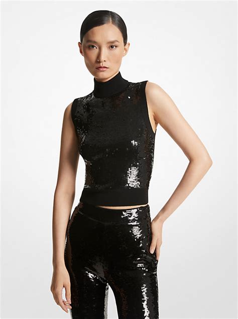 nordstrom michael kors sequin top|Sequined Merino Wool Blend Top .